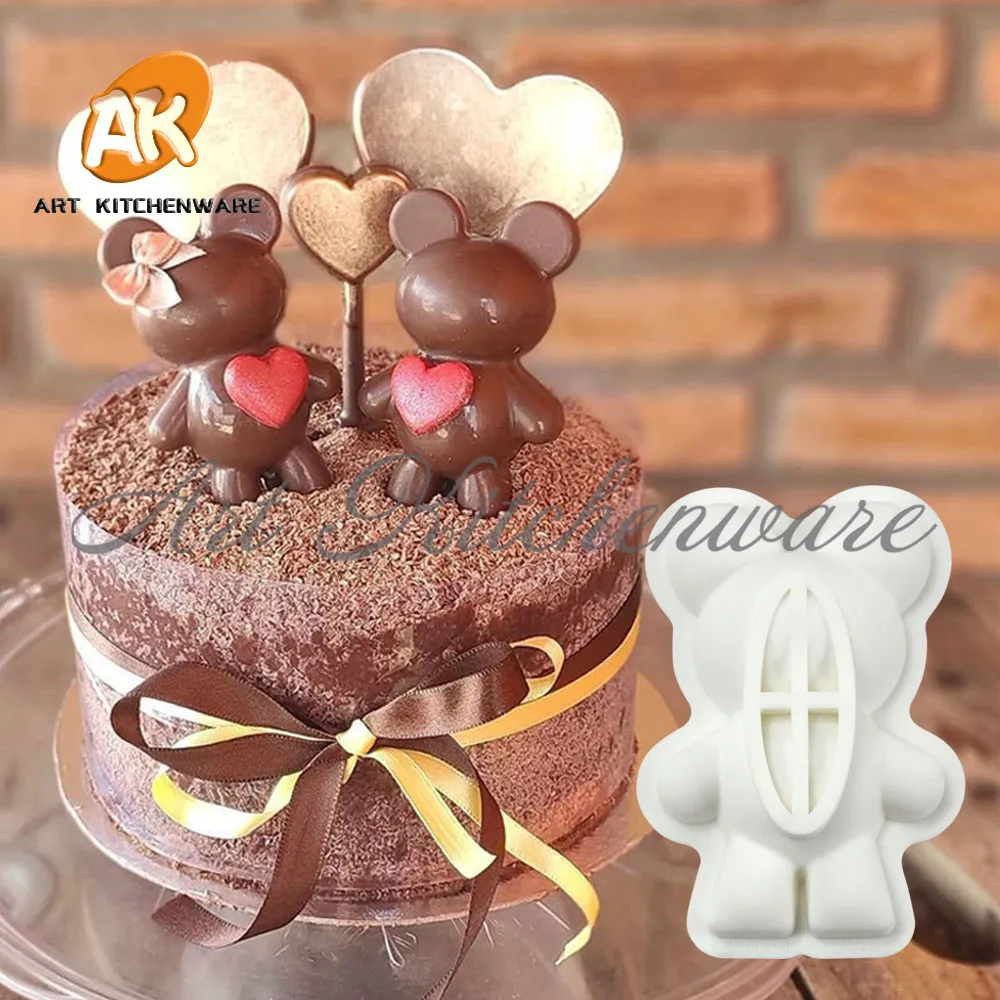

Mini Size Baby Bear Design Breakable Chocolate Mould DIY Creative Mousse Silicone Mold Cake Decorating Tools Baking Accessories