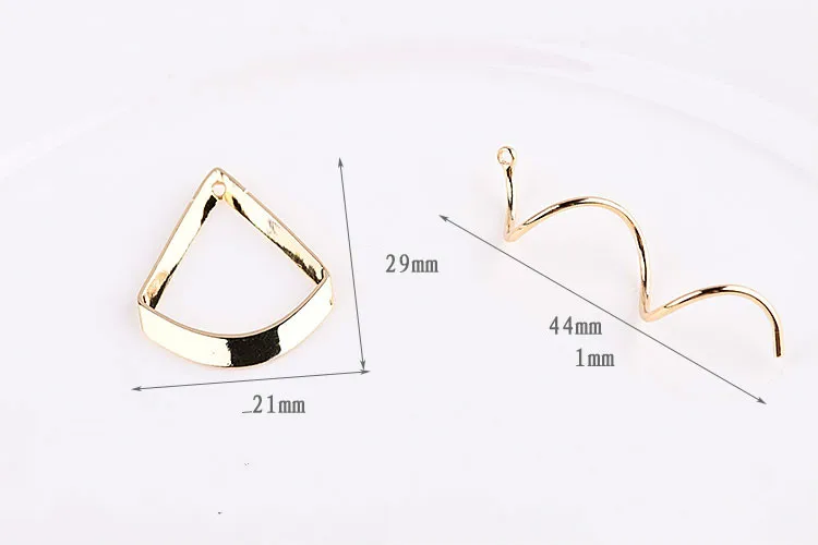 DIY серьга сделанная вручную и ушной орнамент материал желтая медь гальваническое