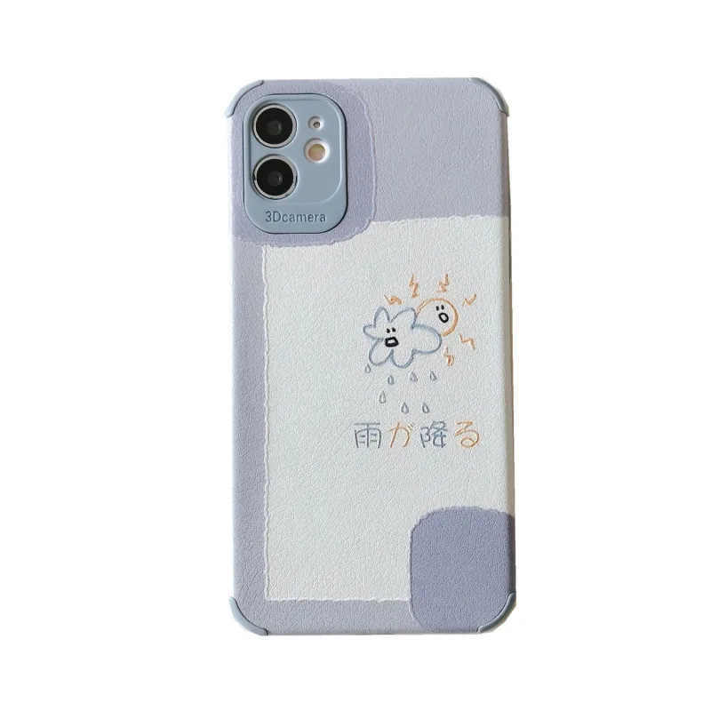 

Blue plaid smiley phone case is suitable for iPhone11 12Pro Max mini X XR XS XSMax 8 7PluS anti-drop protective back cover
