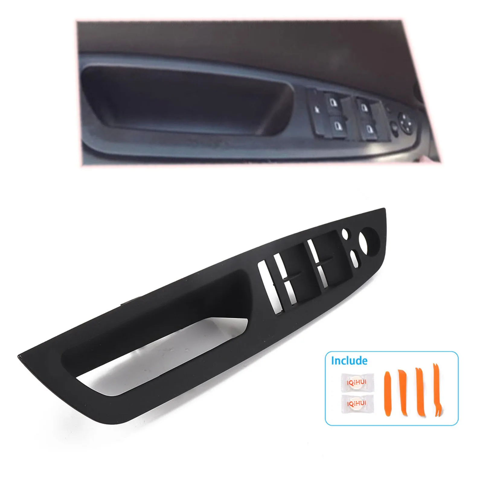 

Car Interior Door Handle Panel Trim Cover Replaces for BMW X5 E70 2007-2013 51416975777 Black Accessories