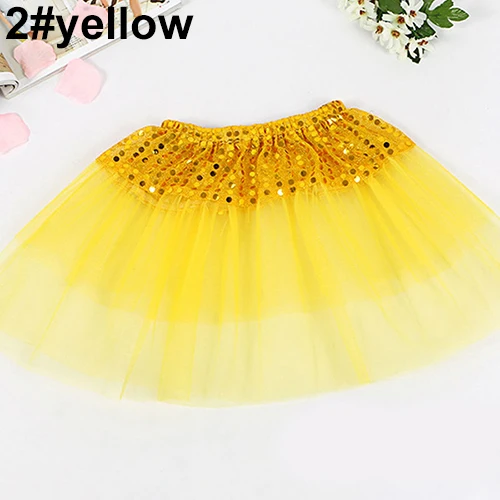yellow 2 3 Слои Для детей девочек Эластичная лента из газовой ткани, балетом и танцами, Юбка-пачка принцессы для маленьких девочек - Цвет: yellow 2
