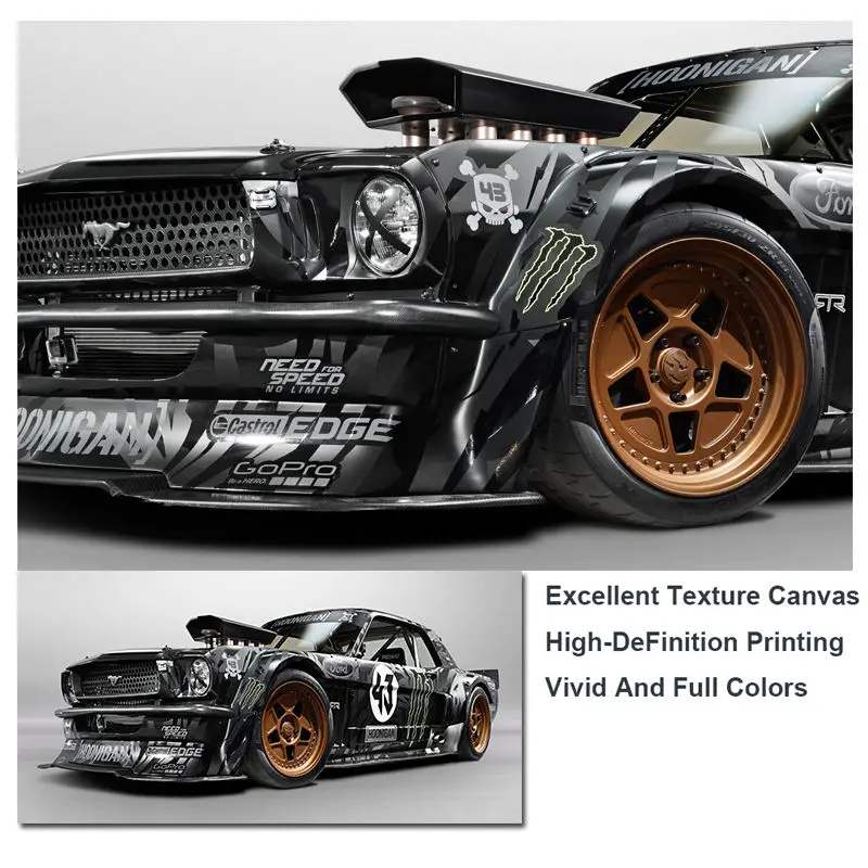 

Sports car Canvas Painting Bedside Home Decor Ford Mustang Rtr Car Posters and Prints Wall Art Cuadros For Living Room Unframed