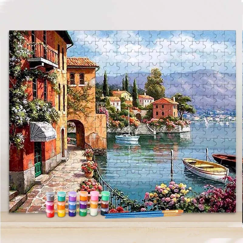 GATYZTORY Pictures By Numbers Puzzle Picture Seaside Scenery Kits Hand Painted Painting Art Drawing On Canvas Gift Home Decor