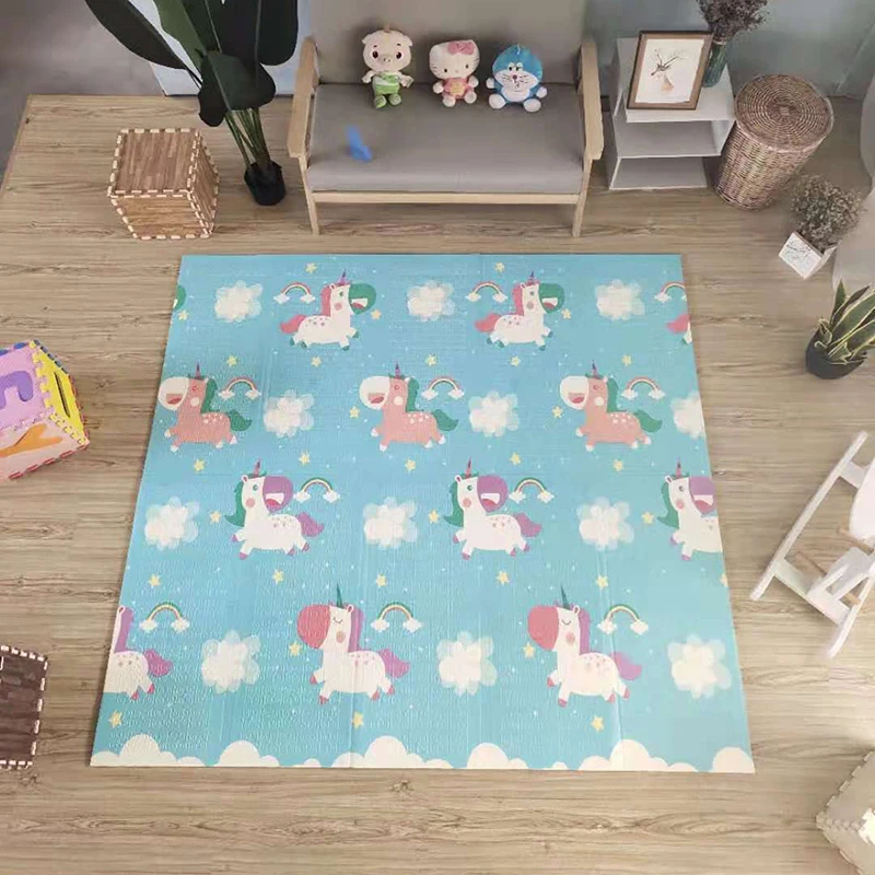 Мультяшный коврик для ползания детской комнаты складной детский игровой игрушки