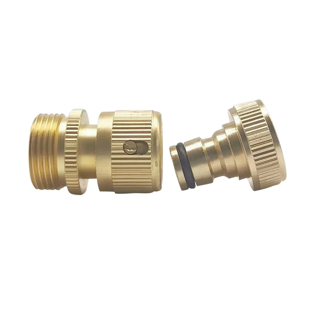 

1/2set Garden Pure Brass Faucets Standard Connector Washing Machine Gun Quick Connect Fitting Pipe Connections 3/4 inch Z0601