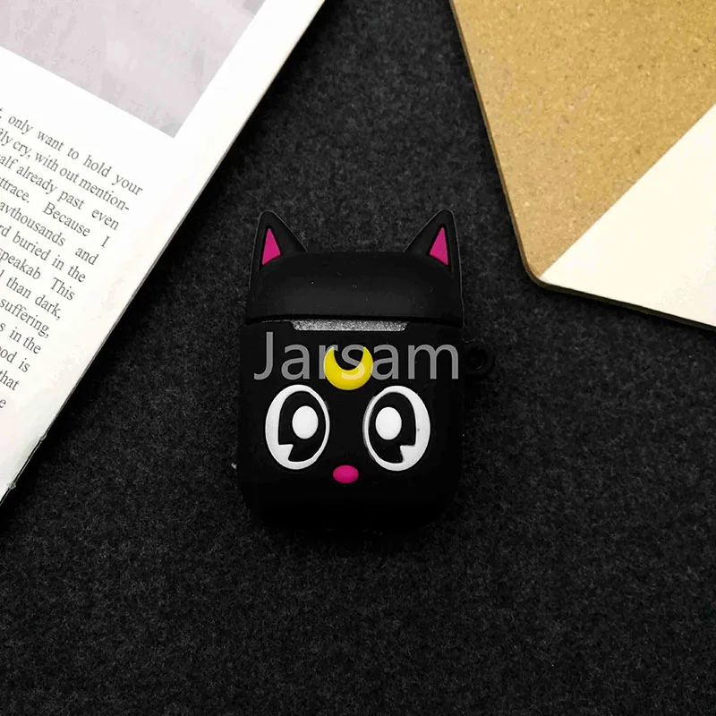 Blackcat Мультяшный для airpod беспроводной Чехол для наушников для Apple AirPods 2 Силиконовый чехол для зарядки наушников Защитный чехол для AirPods - Цвет: Blackcat