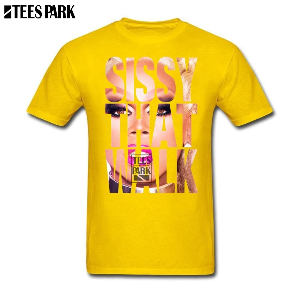 Cotton Shirt Men Rupaul Sissy That Walk Designer T Shirts Crew Neck Plus Size Men's Solid Movie | Мужская одежда