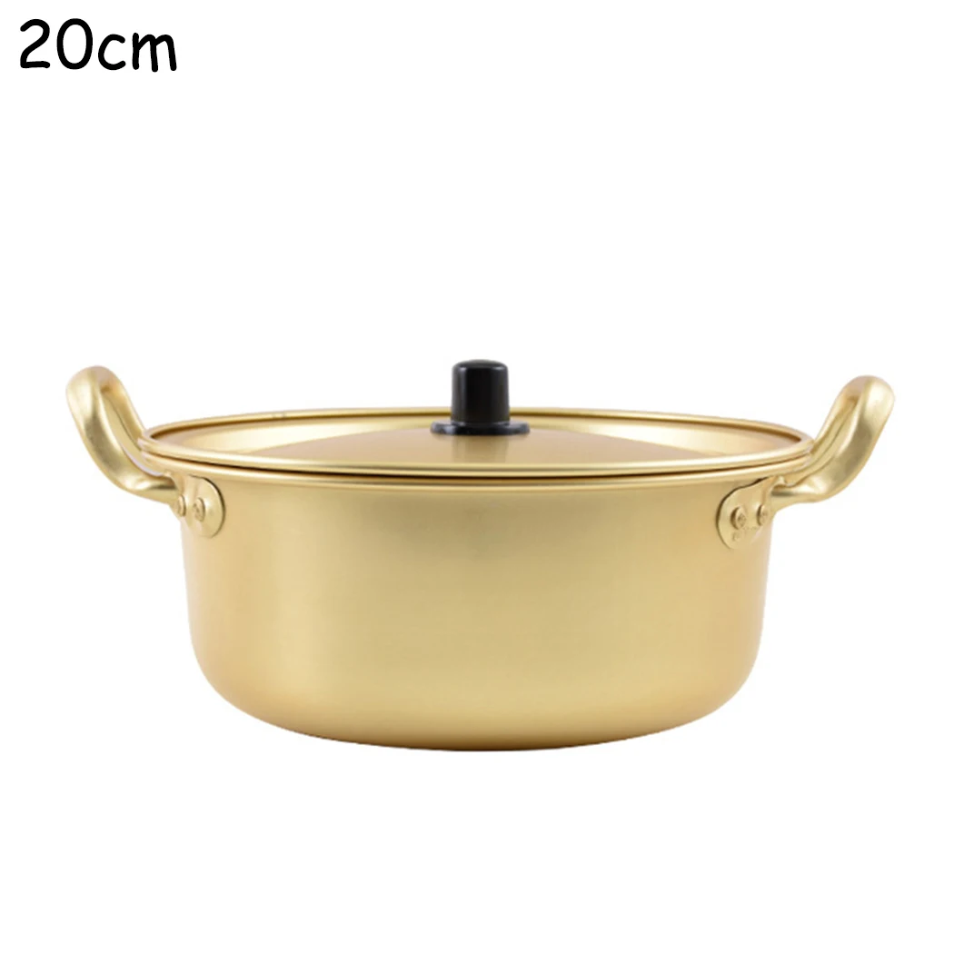

Golden Korean Noodle Pot With Cover Quick heating pot Aluminum Portable
