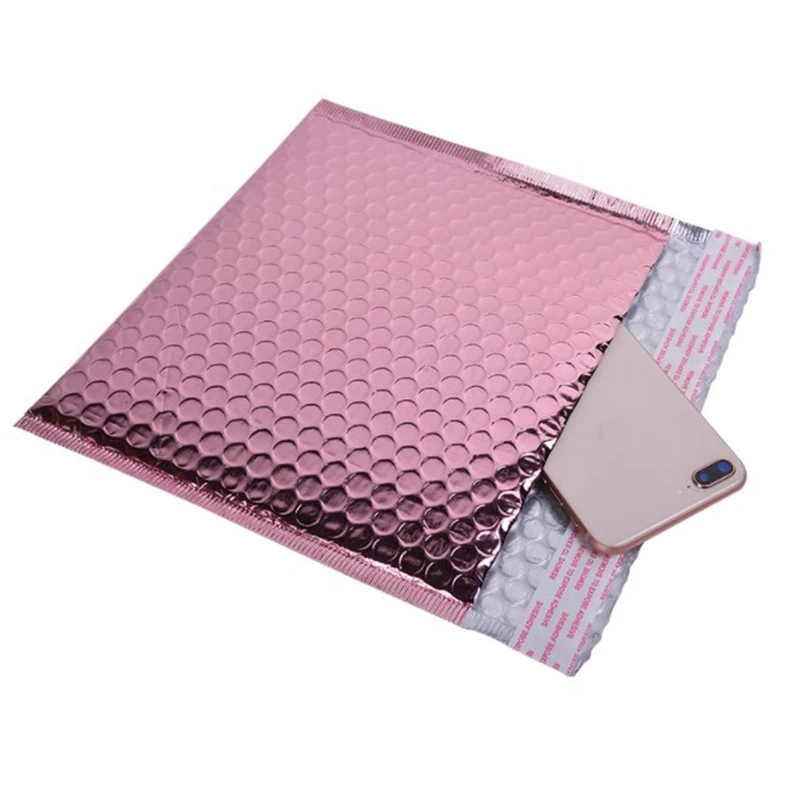 20 шт Розовый Золотой пузырьковый конверт из вспененной фольги доставка почтовый