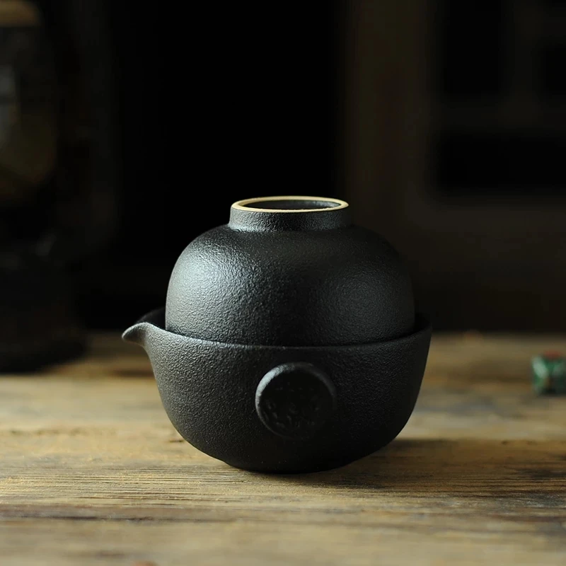 Чайный чайник из фиолетовой глины Gaiwan портативный дорожный чайный набор