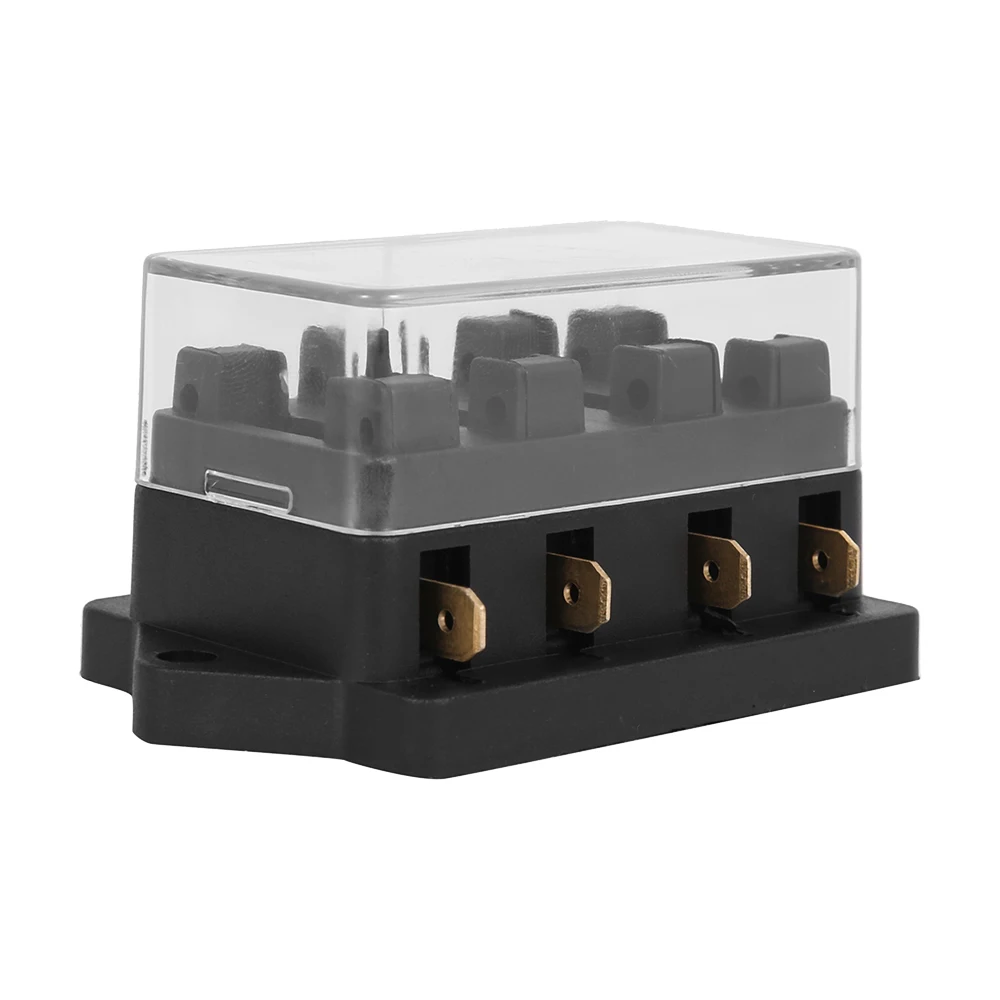 

Car 4 Way Circuit Standard ATO Blade Fuse Box Block Holder 12V/24V+4 Way Fuse