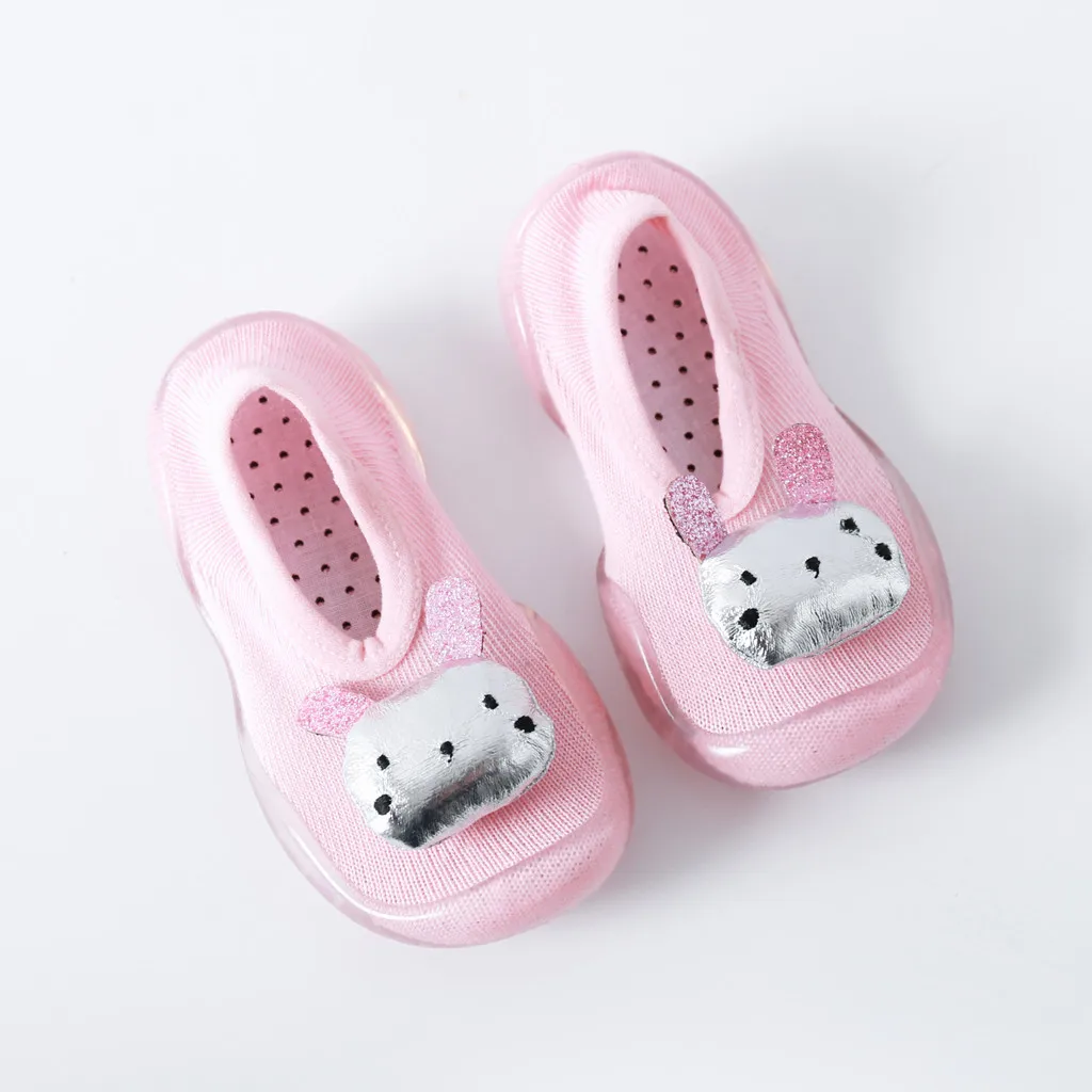 

Toddler Baby Girls Sock Shoes Kids Rabbit Soft Sole Rubber Shoes For Girl Boys Socks Slipper Soft Anti-slip Shoes Floor Socks