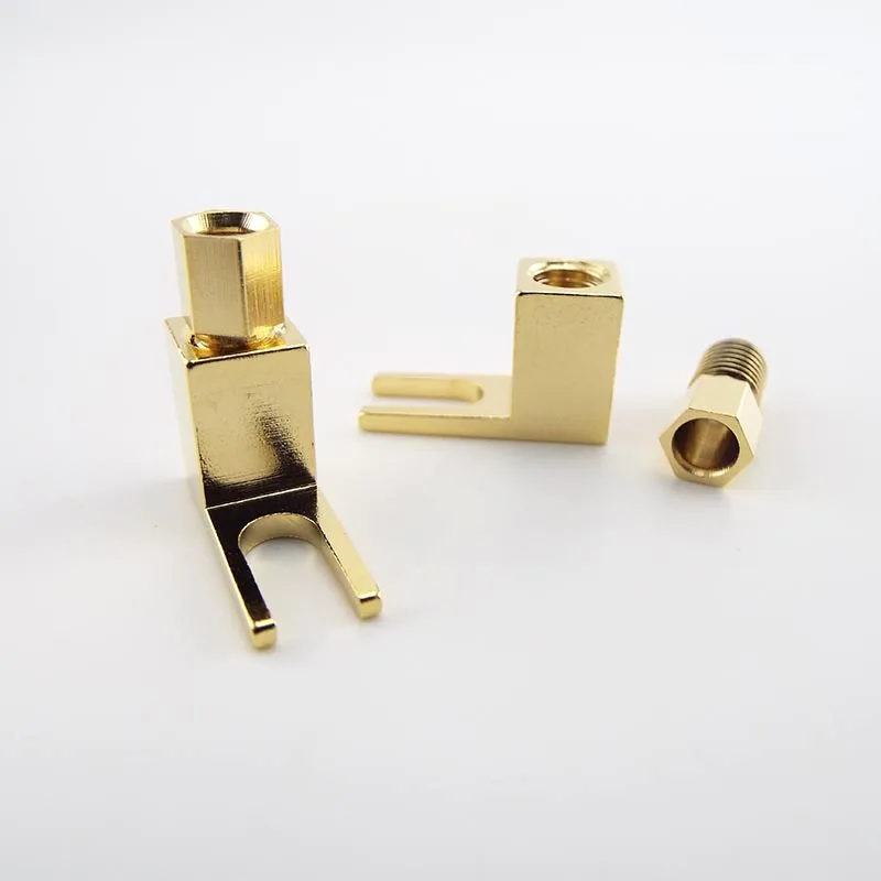 4 мм разъем типа банан позолоченный прямоугольный Hifi динамик кабель Y Spade для