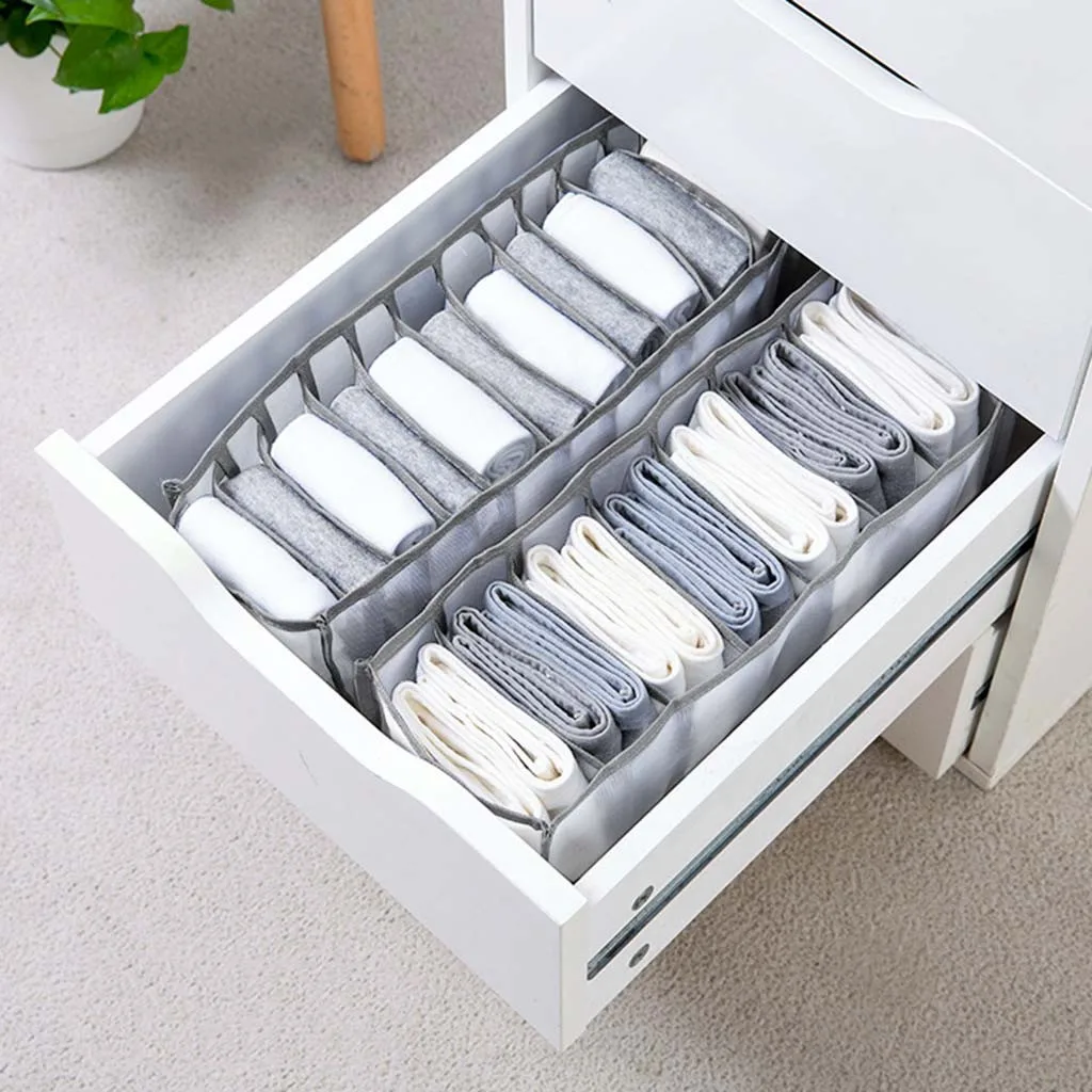 

Underwear Storage Box with Compartments Socks Bra Underpants Organizer Drawers Separated Socks Underwear Storage Organizer