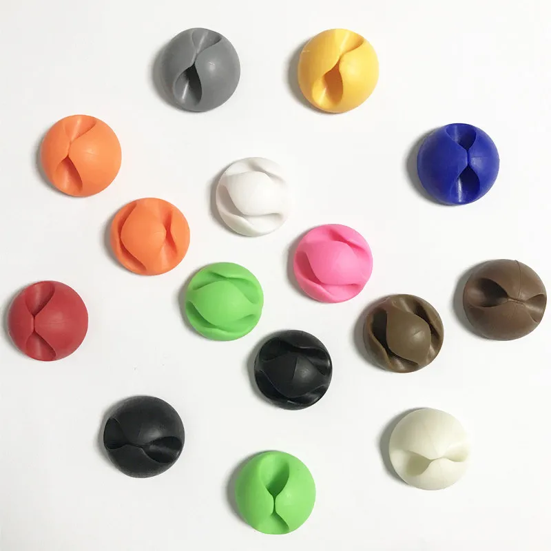10PCS/set Silicone Cable Wire Organizer Clip Tidy USB Charger Cord Holder desktop Fixed clamp cable winder | Электроника