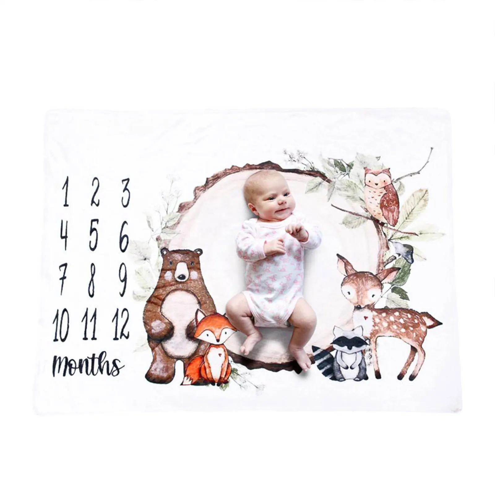 

Infant Baby Milestone Photo Props Background Blankets Play Mats Backdrop Cloth Calendar Nordic photo props Accessories