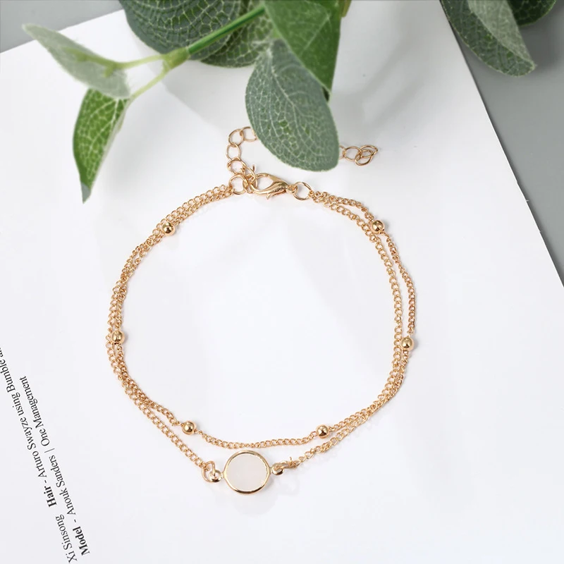Bohemia Female Double Layer Anklets Foot Jewelry Leg on Ankle Bracelets for Women A039 | Украшения и аксессуары