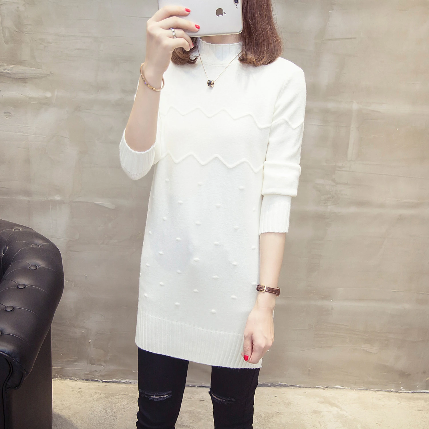 Новинка осени 2020 женские водолазки с длинным рукавом пуловеры вязаные Длинные