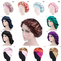 29 styles women night sleep hat silk head wrap shower cap hair styling tools adjust satin bonnet hair styling cap long hair care