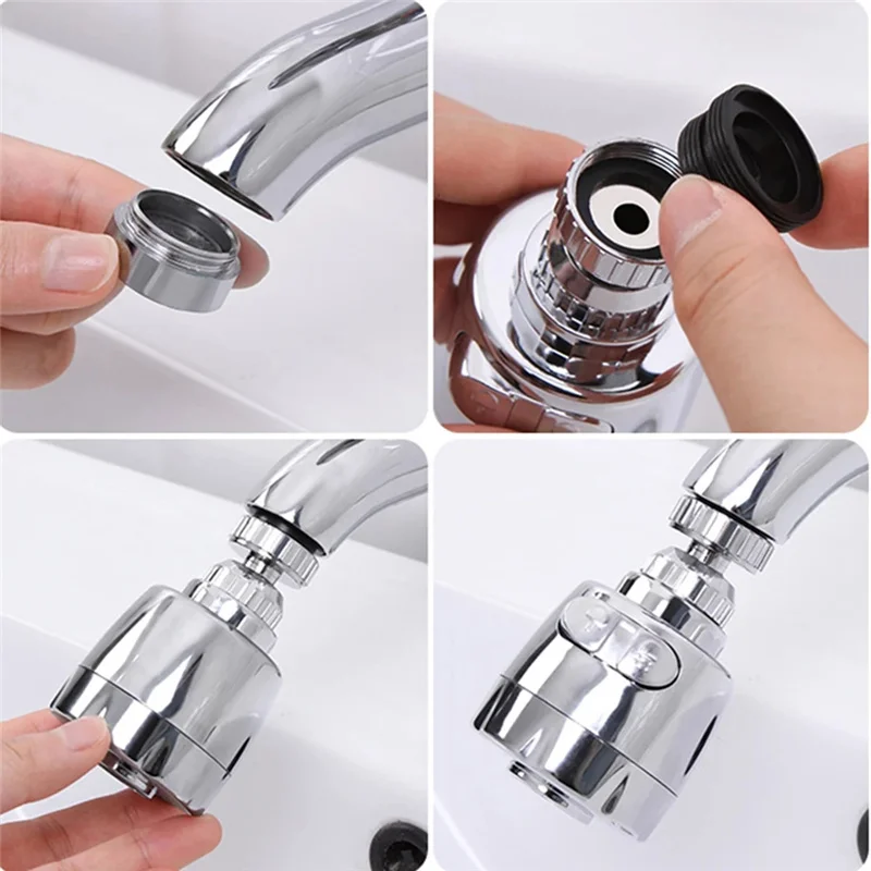 

1 Pc 360 Degree Rotating Bathroom Fixtures Kitchen Accessories Water Saver 3 Modes Faucet Water Filter Extender Amplifier