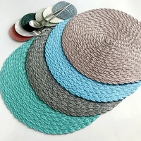 1pcs pp dining table mat woven placemat pad heat resistant bowls coffee cups coaster tableware mat for home kitchen party supply