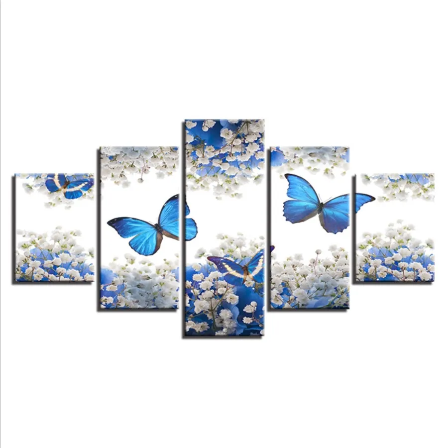 

Wall Art 5 Pictures Butterfly Posters Anime Abstract Decorative Painting Home Living Room Bedroom Canvas Painting