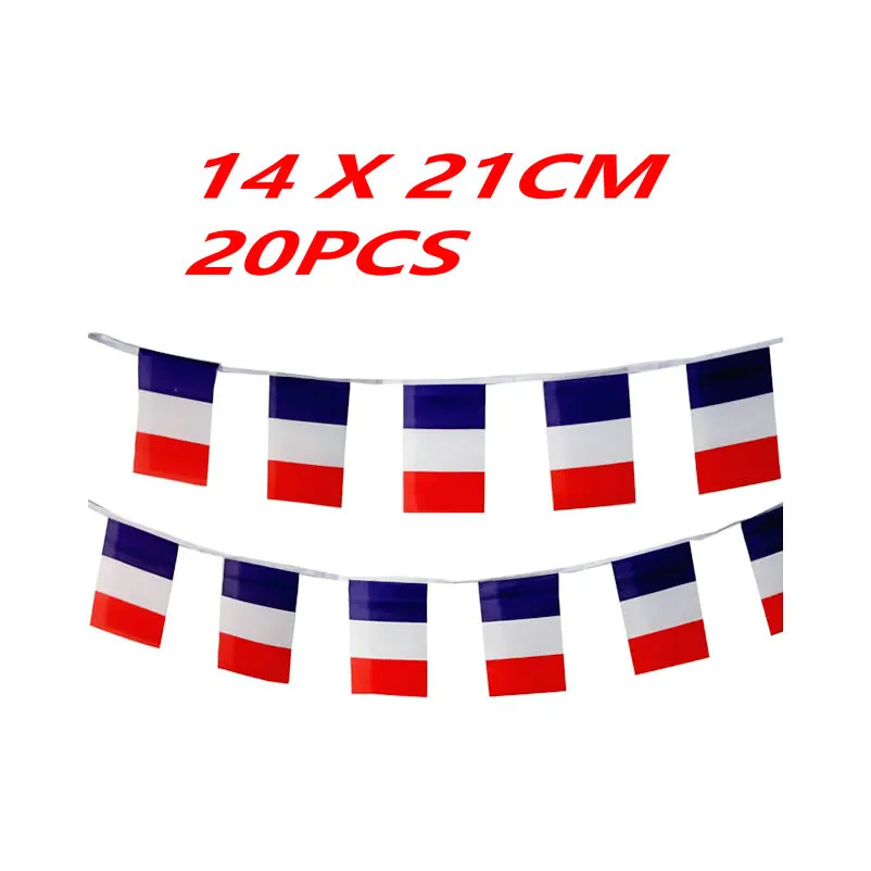 

ZXZ Франция строка флаги 20 шт. Вымпел FRA Франция овсянка баннер овсянки фестиваль вечерние праздничный декор