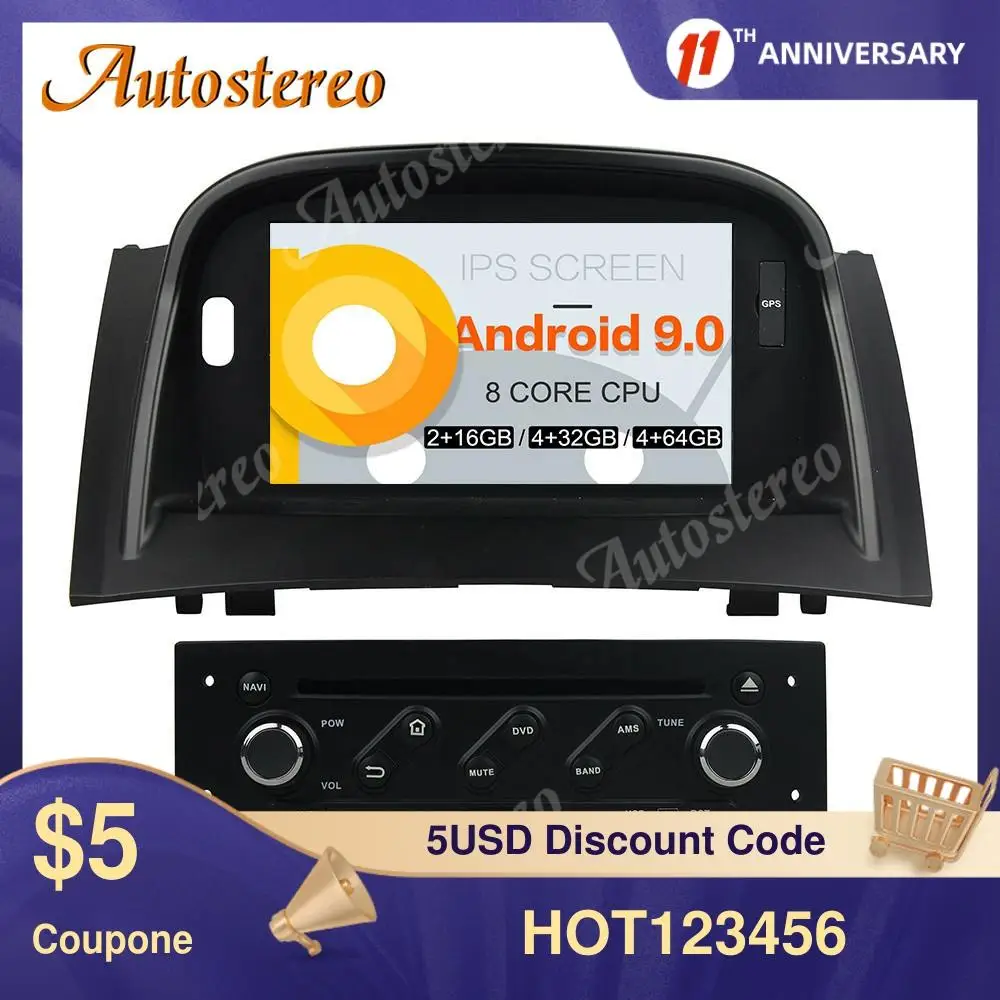Автомобильный DVD плеер Android 9 0 мультимедийный для Renault Megane 2 Fluence 2002 2008 GPS навигация