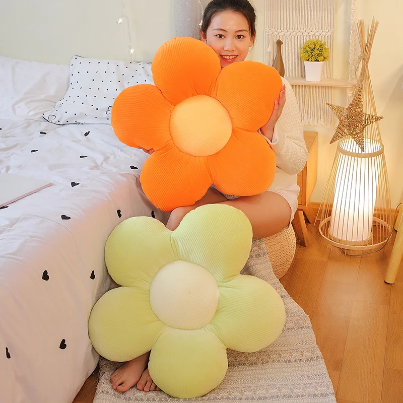 

Soft Cartoon Colorful Flower Plush Cushion Toy Plant Stuffed Doll Chair Creative Sofa Pillow Bed Decor Floor Mat Kawaii Gifts