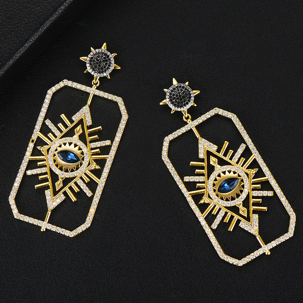 Женские серьги с фианитами Siscathy новые роскошные в турецком стиле для