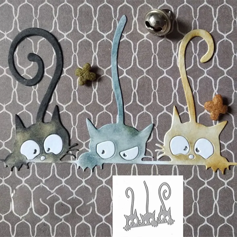 Новинка 2019 металлические штампы из углеродистой стали с изображением трех кошек