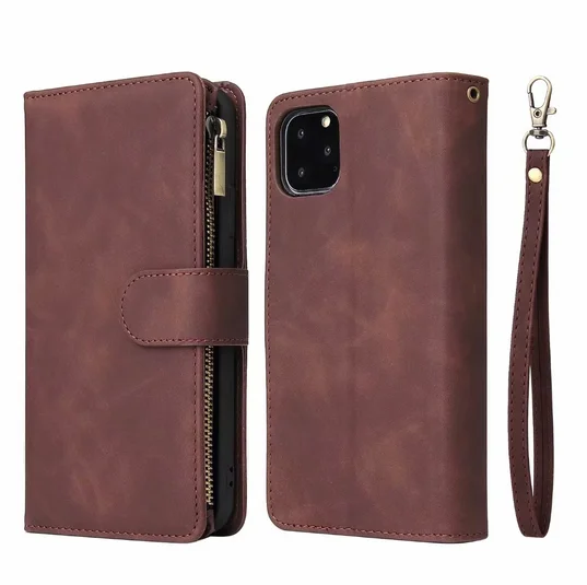 Coffee Кошелек на молнии чехол для iPhone 11 Pro Max чехол Роскошный кожаный чехол для iPhone X XR XS Max 6 6s 7 8 Plus Fundas телефон Coque Capa - Цвет: Coffee