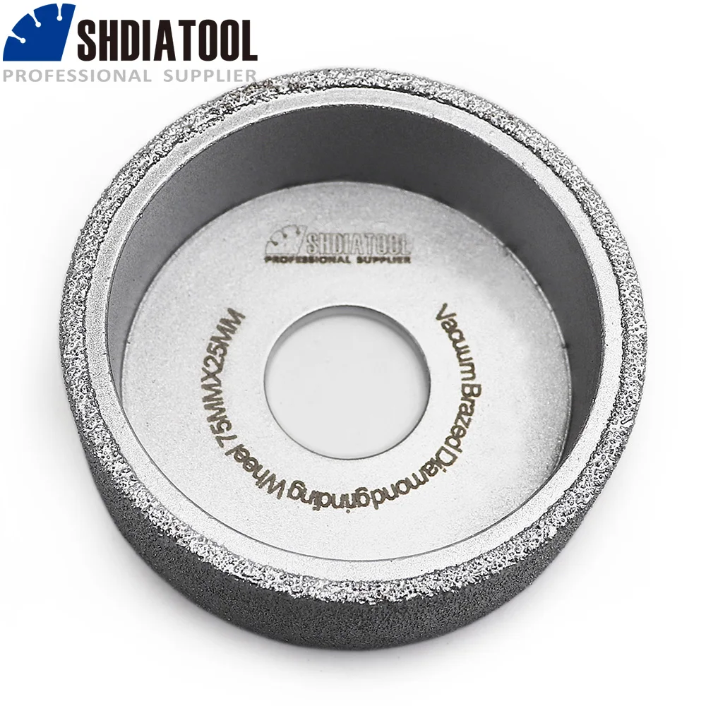 

SHDIATOOL 75 мм х 25 мм вакумная Пайка для алмазного шлифования колеса профиль для керамики, искусственный камень
