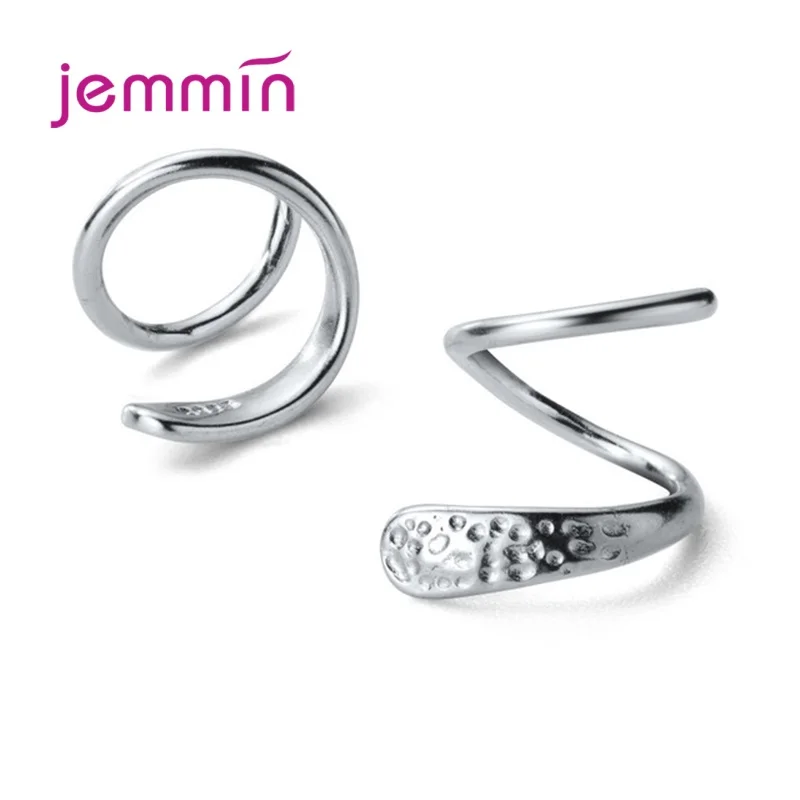 

Simple 925 Sterling Silver Minimalist Small Ear Bones Spiral Snakelike Earring for Fashion Women Fine Jewelry Party Gift
