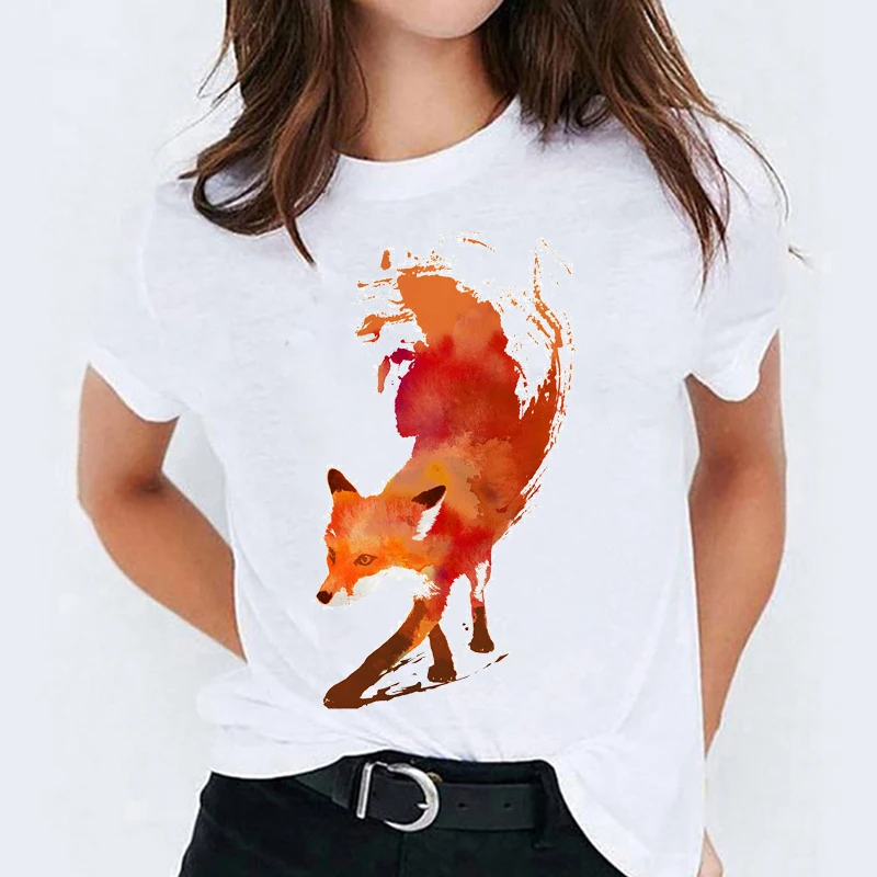 

T-shirts Top for Women Watercolor Feather Bird Cartoon 90s Casual Print Lady Womens Graphic T Shirt Ladies Female Tee T-Shirt