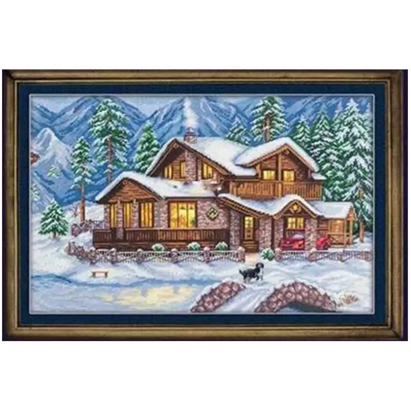

Набор для вышивки крестиком, набор «сделай сам» с изображением горной хижины 11CT 14CT 18CT, китайские наборы для вышивки крестиком