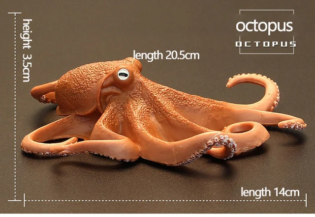 Оригинальные наборы животных океанов sealife, синий кит, Акула, челюсти, тигр, Кит-убийца, leatback, Детская обучающая игрушка, детский подарок - Цвет: New Octopus