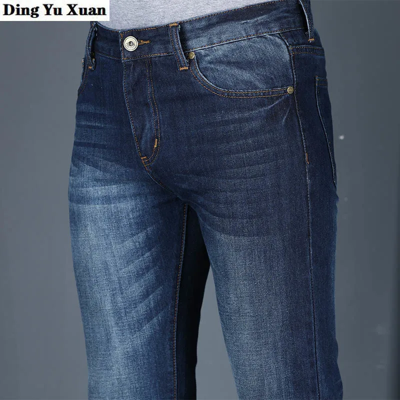 Mens Vintage Slim Fit cotton Denim Flare Pants Business Casual Classic Boot Cut Jeans for Men Blue Straight Leg Flared Jeans Men