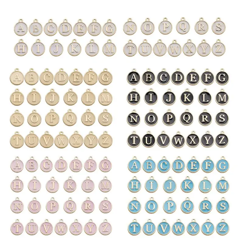 

26Pcs Alphabet Letter Enamel Charms Double Sided Initial Pendant A-Z Alphabet Charm for Necklace Bracelet Jewelry Making