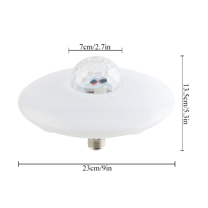 

E27 UFO Smart Music Light Bulb LED bluetooth Speaker with 24-key Remote Control Stepless Dimming Music Bulb AC85-265V