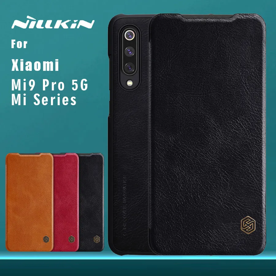 Флип чехол NILLKIN Qin для Xiaomi Mi 9 Pro 5G 9T A3 Lite кожаный с кармашком карт задняя крышка SE 8 6