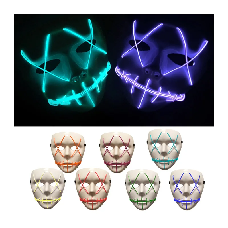 EL Wire/вечерние светящиеся маски для лица в клубном стиле DJ тканый светильник виде