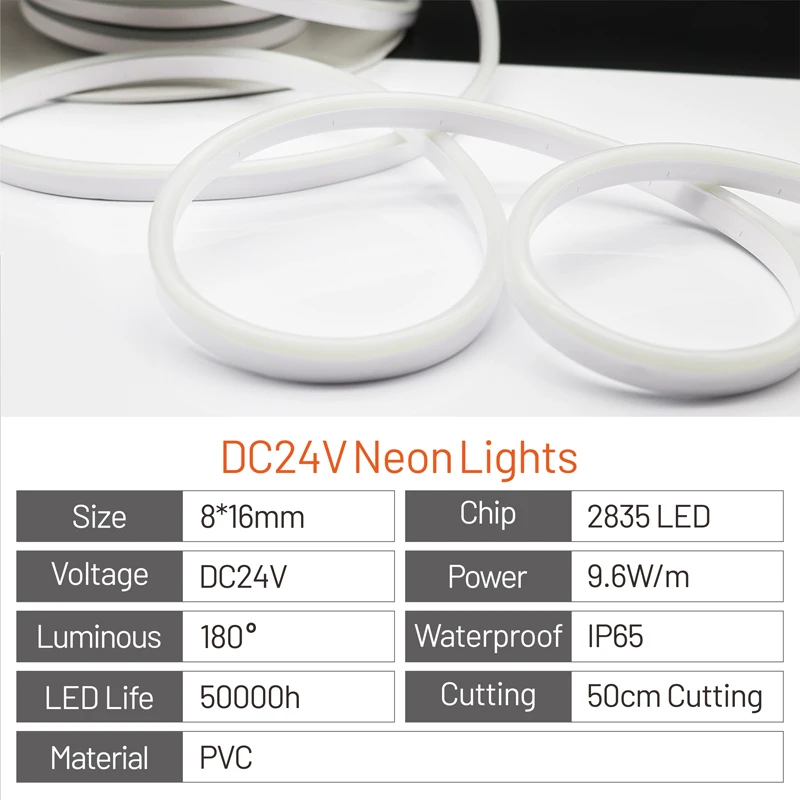 Светодиодная лента 24 В постоянного тока гибкая неоновая лампа водонепроницаемая