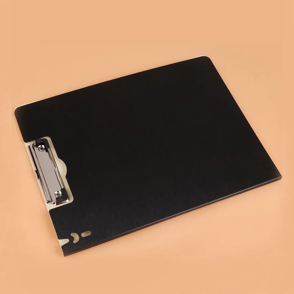 

1Pc A4 Clipboard Profile Clip Hardboard Paper Holder Writing Memo Folder for School Office(Black)