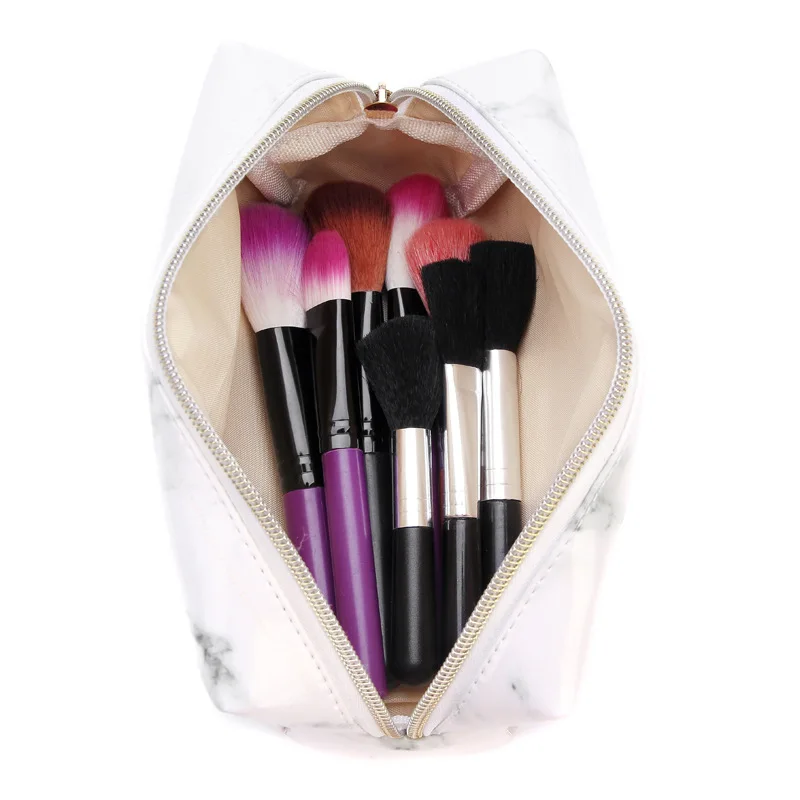 Large Capacity Simple Marble Pencil Case Cute Pu Zipper Makeup Storage Student Pen Box Bags School Stationery Supplies | Канцтовары для