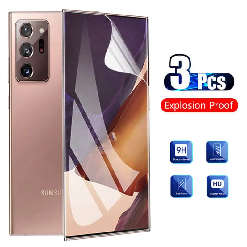 

Защитное стекло для Samsung Galaxy Note 20 Ultra, Гидрогелевая 3D пленка, 3 шт.