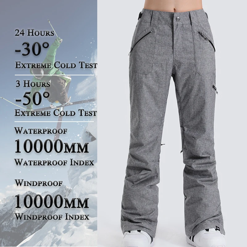 Зимние лыжные штаны GSOU женские водонепроницаемые дышащие для сноуборда зимние