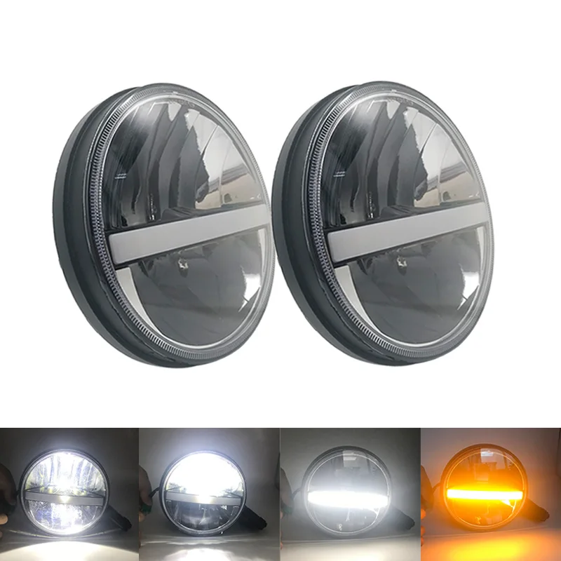 36 Вт 7 дюймов черный круглый светодиодный фонарь с DRL и янтарным поворотом для Jeep