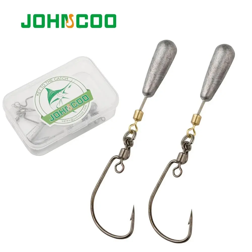 

Barb Drop Shot Weights Carbon Steel Rolling Barrel Swivel Fishing Offset Hooks WeigHooks Weighted Drop Shot Hooks