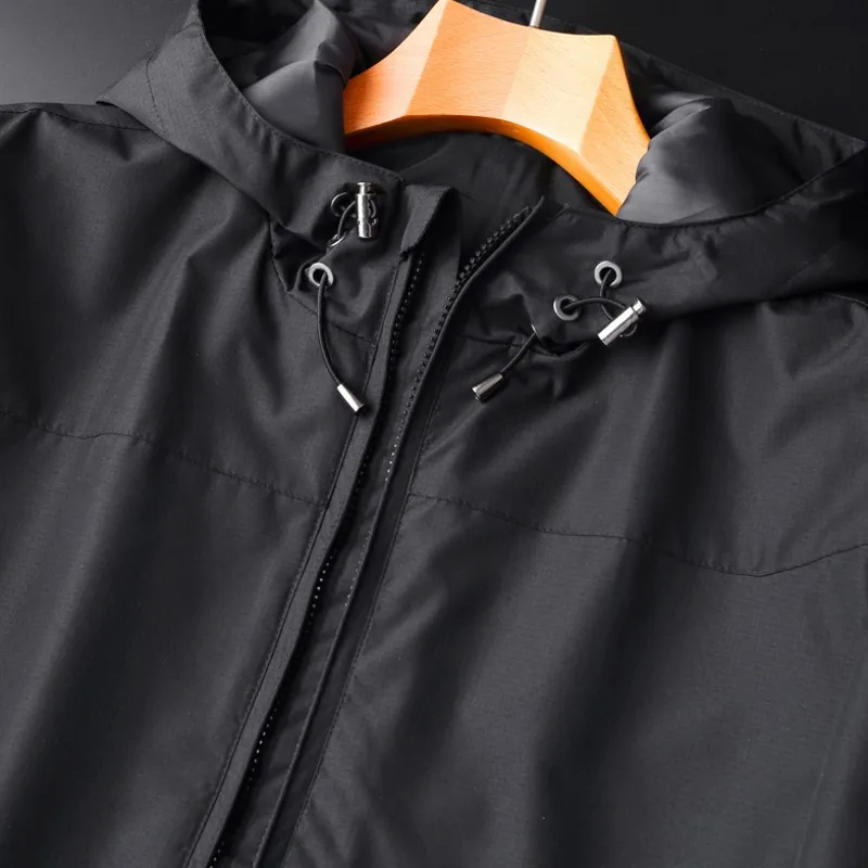 

Plus Size 5XL Mens Casual Outwear Coat Zipper Waterproof Hoody Jacket Man Streetwear Tops Colors New Fashion Windbreaker Jackets